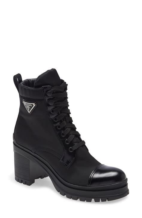 prada boots heels|prada block heel combat boots.